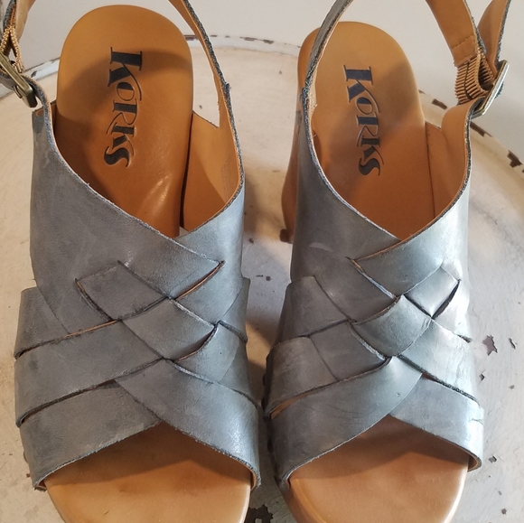 Kork-ease size 6 open-to wood platform wedge sanda - Picture 5 of 8